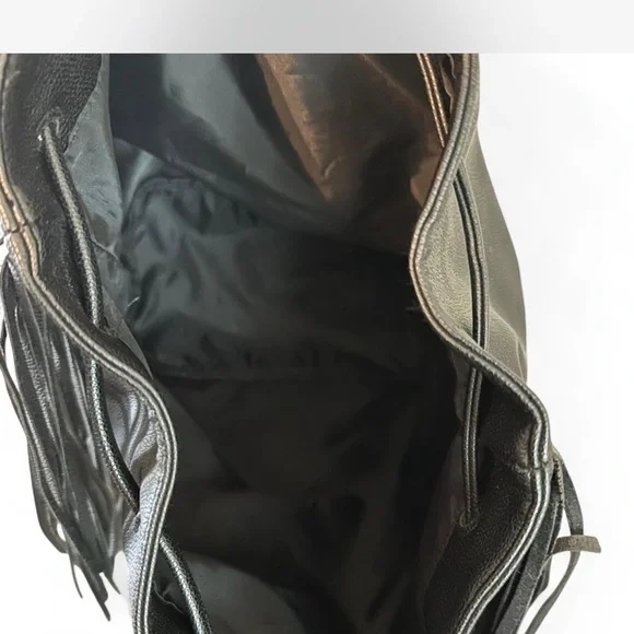Victoria's Secret Black Backpack with Fringe - Picture 5 of 8